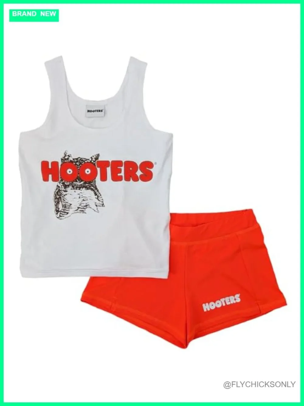 Hooters Girl Costume 2 Piece Set Tank and Shorts Licensed